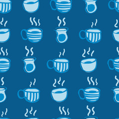 Obraz premium hot beverage seamless pattern design