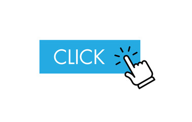 Click here button with hand clicking icon