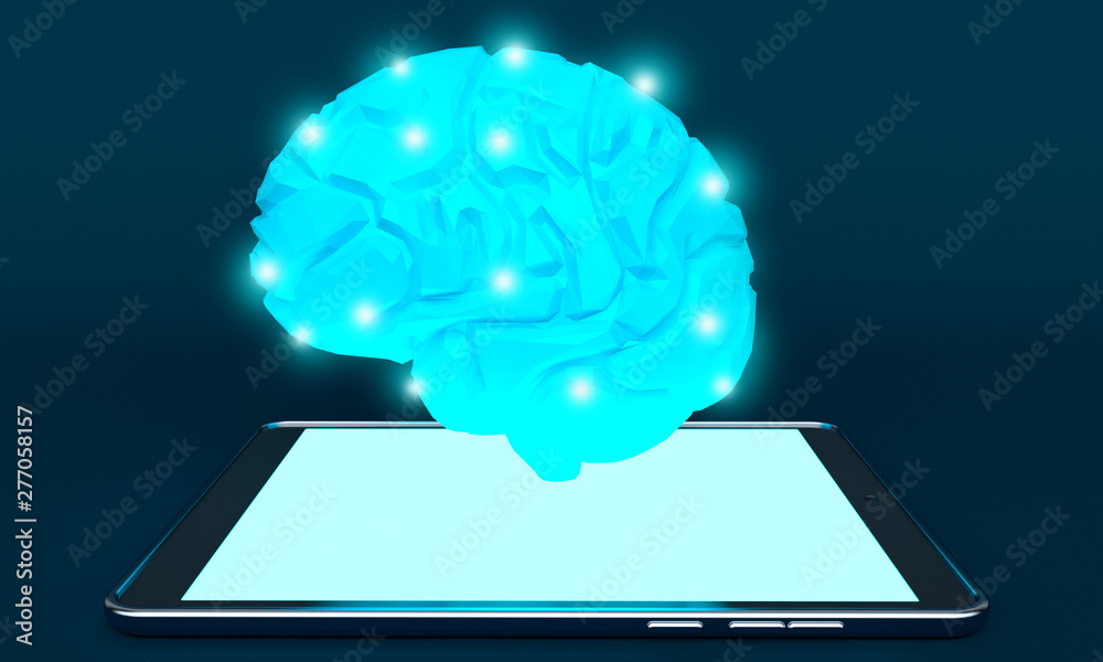 Poster artificial intelligence concept. 3d rendering