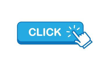 Click here button with hand clicking icon