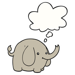 cartoon elephant and thought bubble