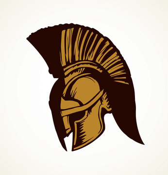 recommend clip art: Spartan helmet. Vector drawing