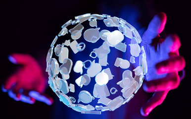Global network concept. 3D rendering