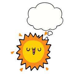cartoon sun and thought bubble
