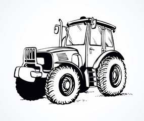 Naklejka premium Tractor. Vector drawing