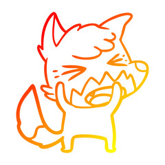 warm gradient line drawing angry cartoon fox