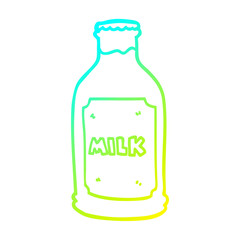 cold gradient line drawing cartoon milk bottle