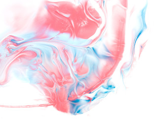 Blue and pink creative abstract hand painted background, marble texture