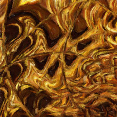 Oil pastel drawing. Abstract color background. Fine art print. Impressionism style abstraction. Modern surrealism painting. Good as wall decor poster. Stock. Surreal design. Handmade texture template.