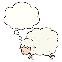 cartoon sheep and thought bubble