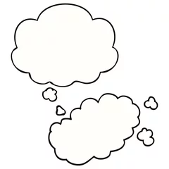 Rolgordijnen cartoon puff of smoke and thought bubble © lineartestpilot