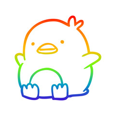 rainbow gradient line drawing cute penguin