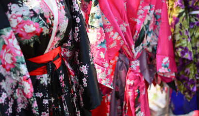 Beautiful kimonos with precious fabrics