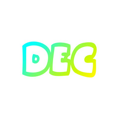 cold gradient line drawing cartoon month of december