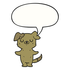 cartoon puppy and speech bubble
