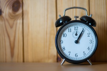 alarm clock on table
