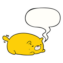 cute cartoon cat and speech bubble