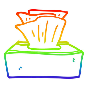 recommend clip art: rainbow gradient line drawing cartoon box of tissues