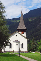 Fototapeta na wymiar Church in Lauterbrunnen, Bernese Oberland, Switzerland 
