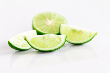 Fresh lime on white background isolated image