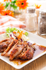 Roasted pork  in thai restaurants