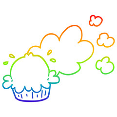 rainbow gradient line drawing cute cartoon pie