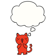 cartoon cat and thought bubble