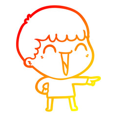 warm gradient line drawing cartoon happy man