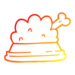 warm gradient line drawing cartoon pet food