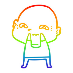 rainbow gradient line drawing cartoon creepy guy