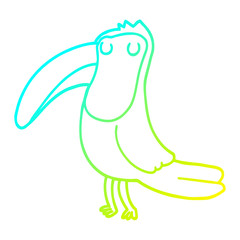 cold gradient line drawing cartoon toucan