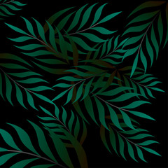 Tropical leaf background. Illustration green leaves wallpaper. Vector