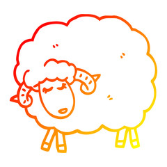 warm gradient line drawing cartoon black sheep