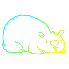 cold gradient line drawing cartoon wombat