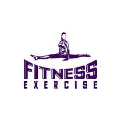Design Woman fitness exercise logo vector. Gymnastics Active and healthy Logo. Sexy body vector. Crossfit and zumba dancing. silhouette