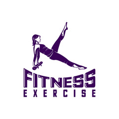 Fototapeta na wymiar Design Woman fitness exercise logo vector. Gymnastics Active and healthy Logo. Sexy body vector. Crossfit and zumba dancing. silhouette