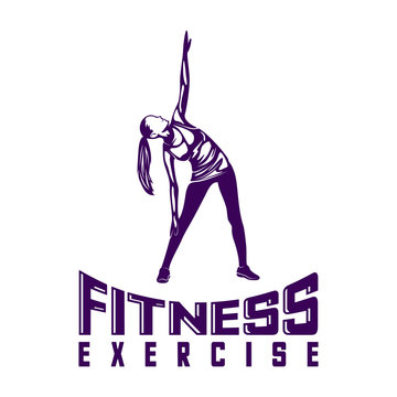 Design Woman fitness exercise logo vector. Gymnastics Active and healthy Logo. Sexy body vector. Crossfit and zumba dancing. silhouette