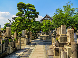 OSAKA, JAPAN - MAY 24, 2015: View of the Nagase Cemetery.