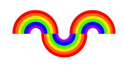 Circle shape LGBT rainbow pride flag symbol. The sign created for popularizing and support the LGBT community in social media. 