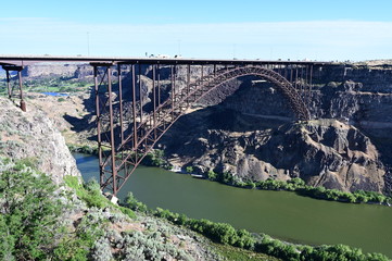 The I. B. Perrine Bridge in Twin Falls, Idaho, spans the Snake River Canyon.