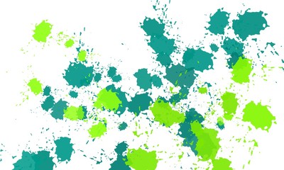 Gouache stains and dots and stripes on a white background. Beautiful abstract texture. Palette of different colors. Colored blots.