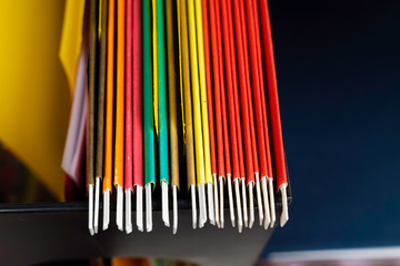 Brightly colored Hanging Files used to arrange documents in Office