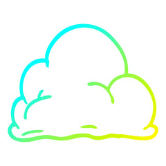 cold gradient line drawing cartoon fluffy white clouds