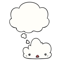 cute cartoon cloud and thought bubble