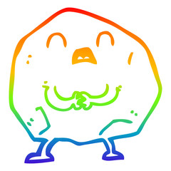 rainbow gradient line drawing cartoon rock