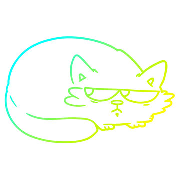 recommend clip art: cold gradient line drawing cartoon suspicious cat