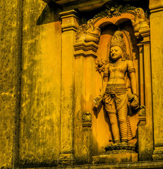 Carvings in Kelaniya Temple. In Colombo, Sri Lanka