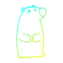 cold gradient line drawing cartoon bear