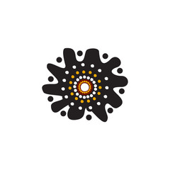 Aboriginal art dots painting icon logo design vector template