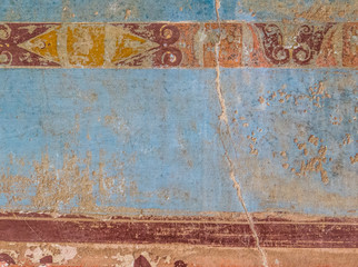 Frescoes in Pompeii, the ancient Roman city, destroyed in 79 BC by the eruption of Mount Vesuvius. UNESCO World Heritage Site.